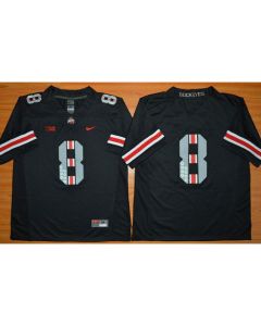 Buckeyes #8 Championship Black Commemorative Stitched NCAA Jersey