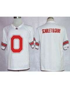 Buckeyes Scarlet & Gray White Pride Fashion Stitched NCAA Jersey