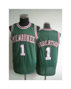 Bucks #1 Oscar Robertson Green Throwback Stitched NBA Jersey