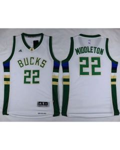 Bucks #22 Khris Middleton White Stitched NBA Jersey