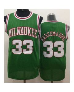 Bucks #33 Kareem Abdul-Jabbar Green Throwback Stitched NBA Jersey