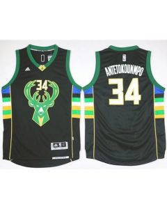 Bucks #34 Giannis Antetokounmpo Black Alternate Stitched NBA Jersey