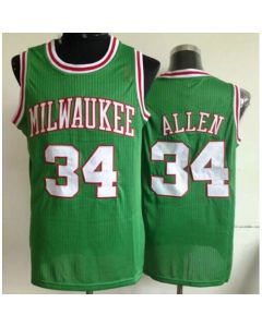 Bucks #34 Ray Allen Green Throwback Stitched NBA Jersey