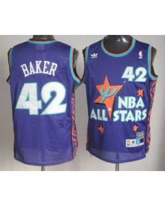 Bucks #42 Vin Baker Purple 1995 All Star Throwback Stitched NBA Jersey