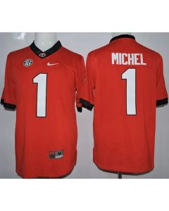 Bulldogs #1 Sony Michel Red Limited Stitched NCAA Jersey