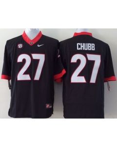 Bulldogs #27 Nick Chubb Black Stitched Youth NCAA Jersey