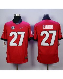 Bulldogs #27 Nick Chubb Red Limited Stitched NCAA Jersey
