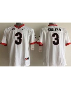 Bulldogs #3 Todd Gurley II White Stitched Youth NCAA Jersey