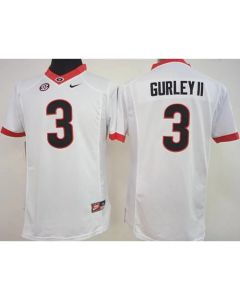 Bulldogs #3 Todd Gurley II White Women's Stitched NCAA Jersey