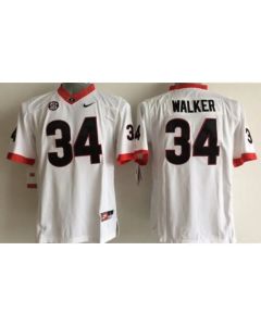 Bulldogs #34 Herschel Walker White Stitched Youth NCAA Jersey