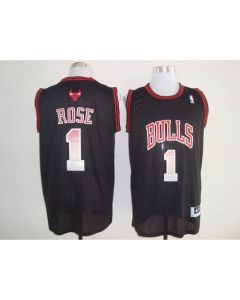 Bulls #1 Derrick Rose Black Fashion Stitched NBA Jersey