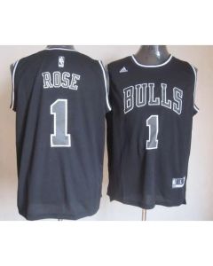 Bulls #1 Derrick Rose Black Shadow Stitched NBA Jersey