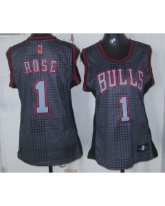 Bulls #1 Derrick Rose Black Women's Rhythm Fashion Stitched NBA Jersey