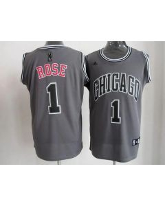 Bulls #1 Derrick Rose Grey Graystone II Fashion Stitched NBA Jersey