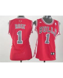 Bulls #1 Derrick Rose Red Women's Road Stitched NBA Jersey