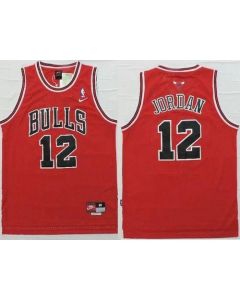 Bulls #12 Michael Jordan Red Throwback Stitched NBA Jersey