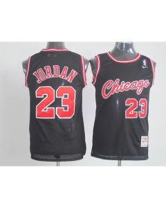 Bulls #23 Michael Jordan Black Throwback Stitched NBA Jersey