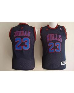 Bulls #23 Michael Jordan Black With Blue No. Stitched Youth NBA Jersey