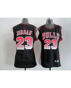 Bulls #23 Michael Jordan Black Women's Vibe Stitched NBA Jersey