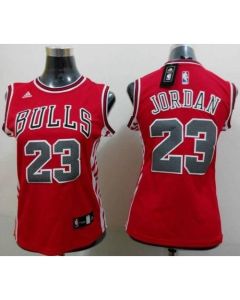 Bulls #23 Michael Jordan Red Women's Road Stitched NBA Jersey