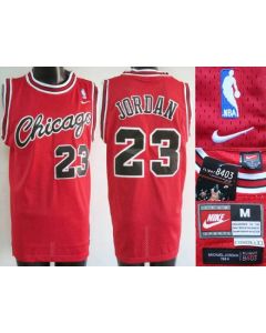 Bulls #23 Michael Jordan Stitched Red Crabbed Typeface NBA Jersey