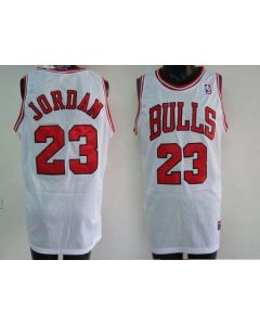 Bulls #23 Michael Jordan Stitched White NBA Jersey