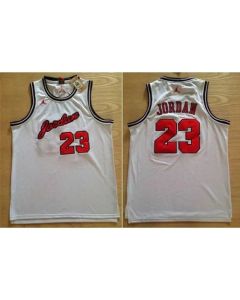 Bulls #23 Michael Jordan White Anniversary Stitched NBA Jersey