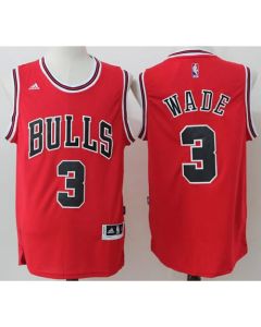 Bulls #3 Dwyane Wade Red Stitched NBA Jersey