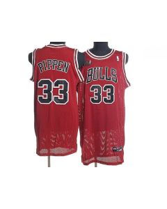 Bulls #33 Scottie Pippen Stitched Red Champion Patch NBA Jersey