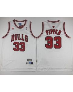 Bulls #33 Scottie Pippen White Throwback Stitched NBA Jersey