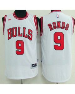 Bulls #9 Rajon Rondo White Stitched NBA Jersey