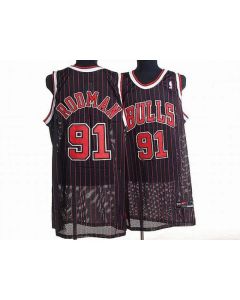 Bulls #91 Dennis Rodman Stitched Black NBA Jersey