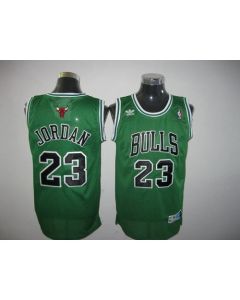 Bulls Throwback #23 Michael Jordan Green Stitched NBA Jersey