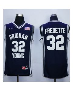 BYU Cougars #32 Jimmer Fredette Navy Blue Basketball Stitched NCAA Jersey