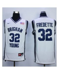 BYU Cougars #32 Jimmer Fredette White Basketball Stitched NCAA Jersey