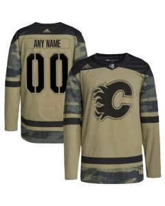 Calgary Flames adidas Camo Logo Military Appreciation Team Authentic Custom Practice Jersey