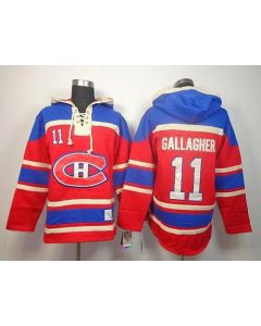 Canadiens #11 Brendan Gallagher Red Sawyer Hooded Sweatshirt Stitched NHL Jersey