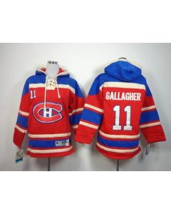 Canadiens #11 Brendan Gallagher Red Sawyer Hooded Sweatshirt Stitched Youth NHL Jersey