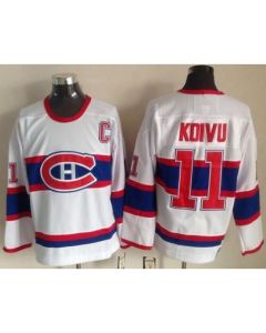 Canadiens #11 Saku Koivu White CCM Throwback Stitched NHL Jersey