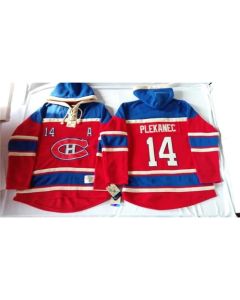 Canadiens #14 Tomas Plekanec Red Sawyer Hooded Sweatshirt Stitched NHL Jersey