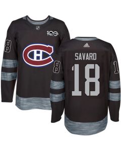 Canadiens #18 Serge Savard Black 1917-2017 100th Anniversary Stitched NHL Jersey