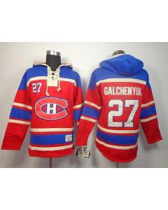 Canadiens #27 Alex Galchenyuk Red Sawyer Hooded Sweatshirt Stitched NHL Jersey