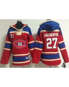 Canadiens #27 Alex Galchenyuk Red Sawyer Hooded Sweatshirt Stitched Youth NHL Jersey