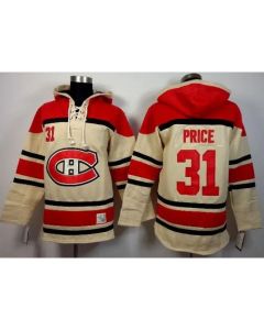 Canadiens #31 Carey Price Cream Sawyer Hooded Sweatshirt Stitched NHL Jersey