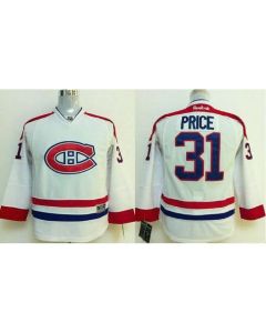 Canadiens #31 Carey Price White Stitched Youth NHL Jersey