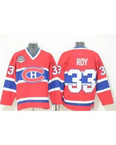 Canadiens #33 Patrick Roy Red CCM Throwback Stitched NHL Jersey