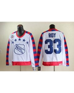 Canadiens #33 Patrick Roy White All Star CCM Throwback 75TH Stitched NHL Jersey