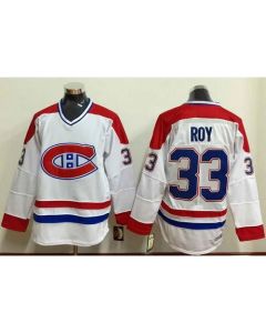 Canadiens #33 Patrick Roy White Stitched NHL Jersey