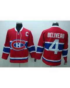 Canadiens #4 Jean Beliveau Stitched Red CH CCM Throwback NHL Jersey