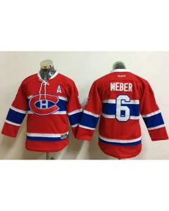 Canadiens #6 Shea Weber Red Stitched Youth NHL Jersey